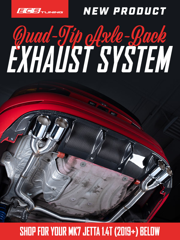 New! The MK7 Jetta 1.4T Quad Tip Axle Back Exhaust System